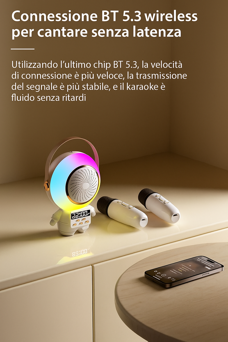 Astro Speaker con microfoni Bluetooth e luci LED