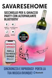 ice bucket con cassa bluetooth e led incorporati