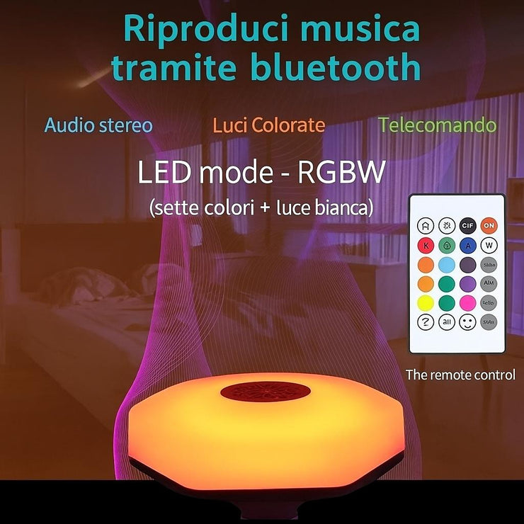 Luminia-Lampadina LED RGB con Speaker Bluetooth Integrato